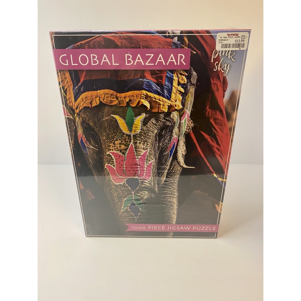 Pink Sky 1000 Piece Jigsaw Puzzle‎ Global Bazaar Lotus Elephant Sealed New